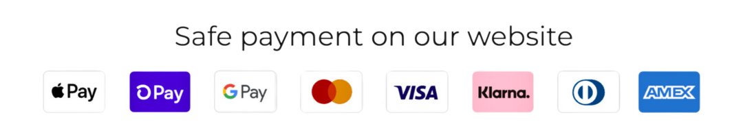 Accepted payment methods: Apple Pay, Google Pay, Mastercard, Visa, Klarna, Diners, Amex, OPay.